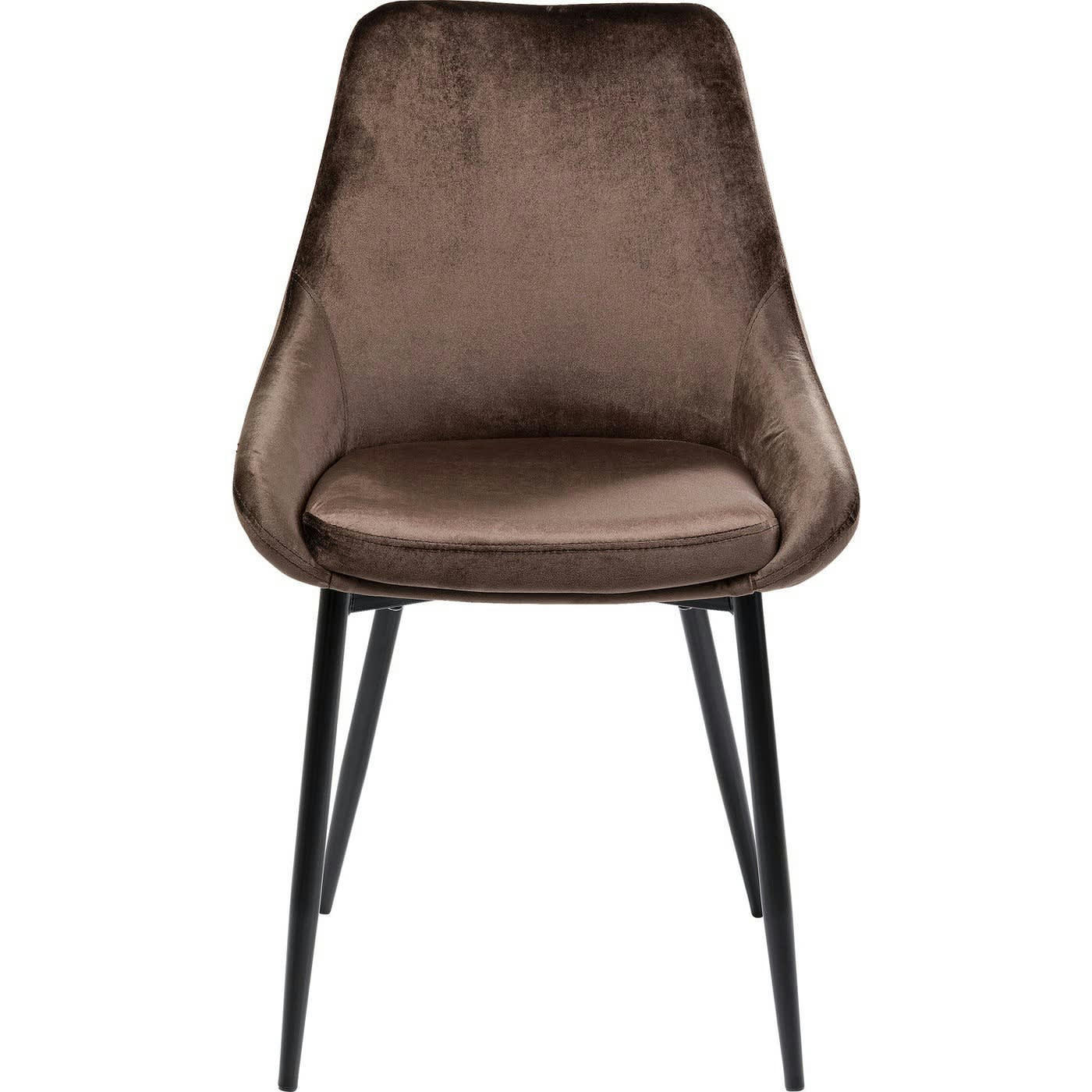 EAST SIDE - Chaise en velours marron et acier