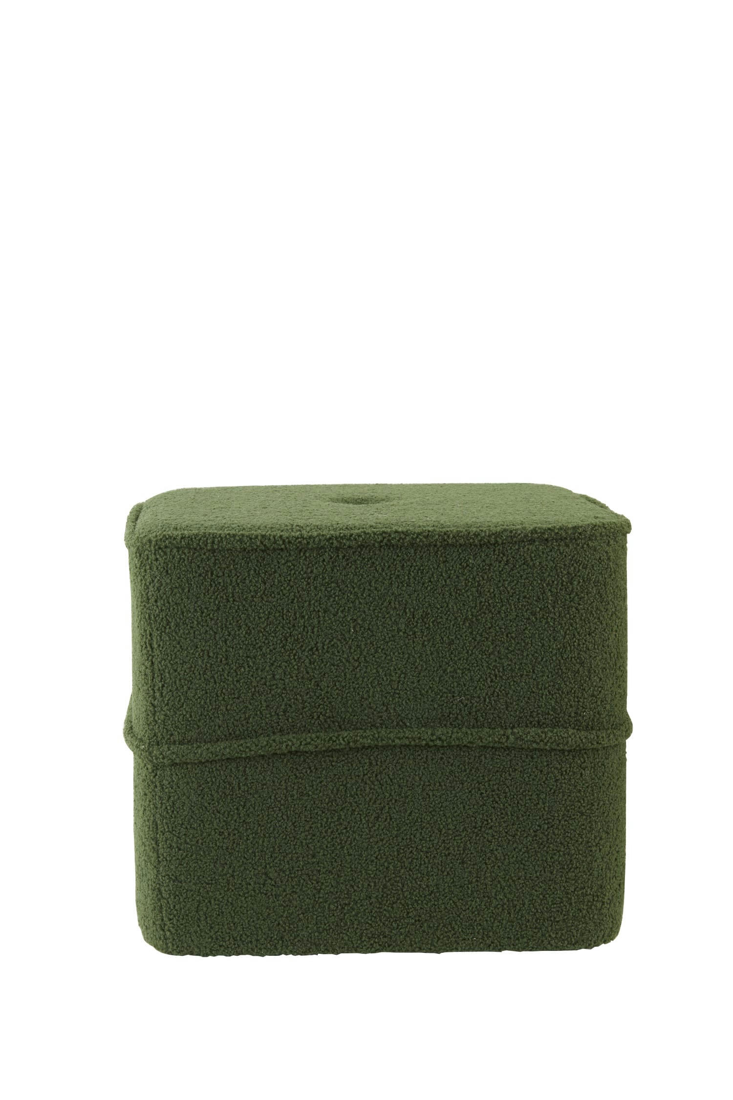 KIKI - Pouf vert bouclé 40x40x35cm