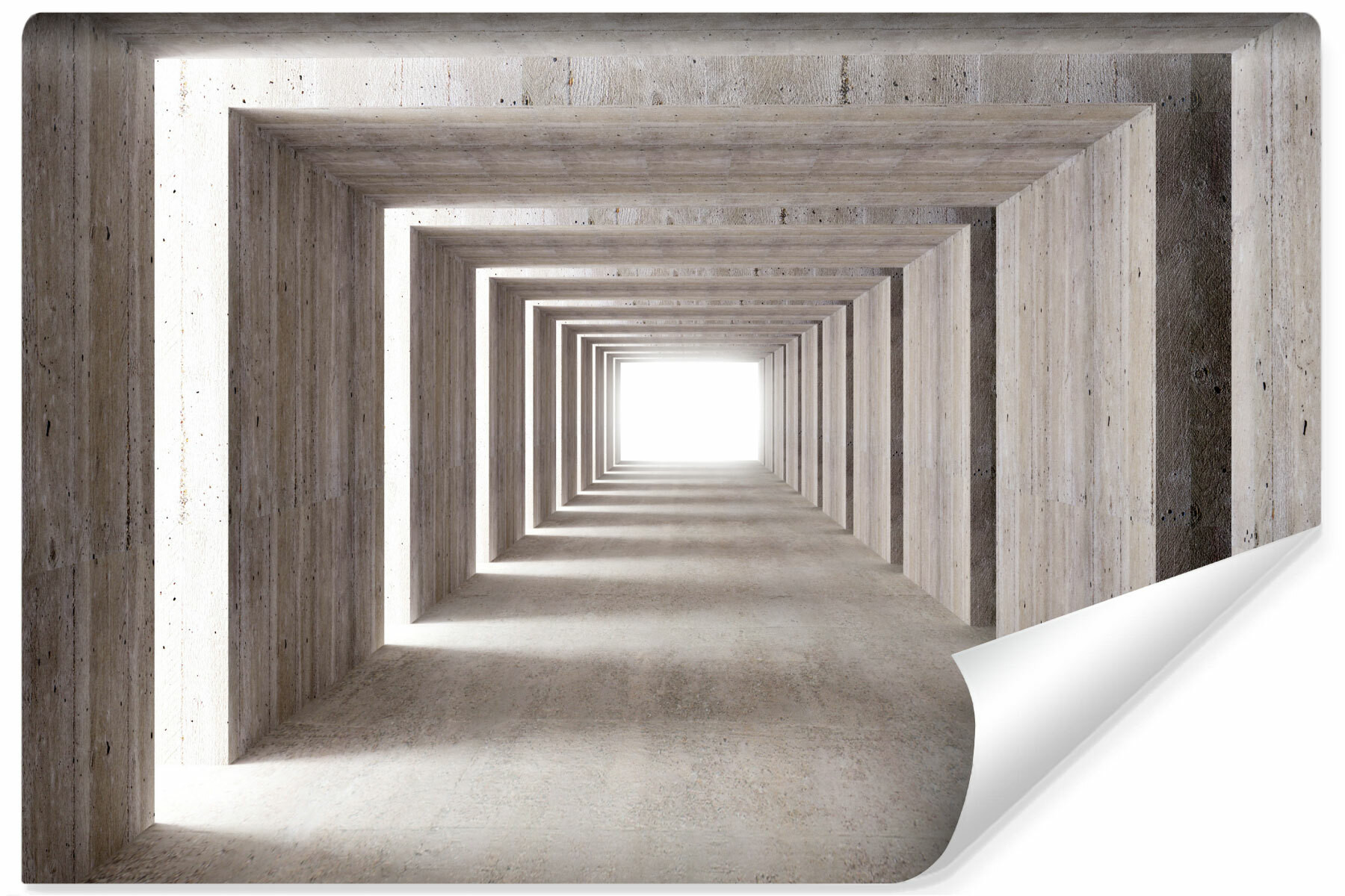Fototapeta Do Salonu Beżowy Betonowy Tunel 3D 90x60cm