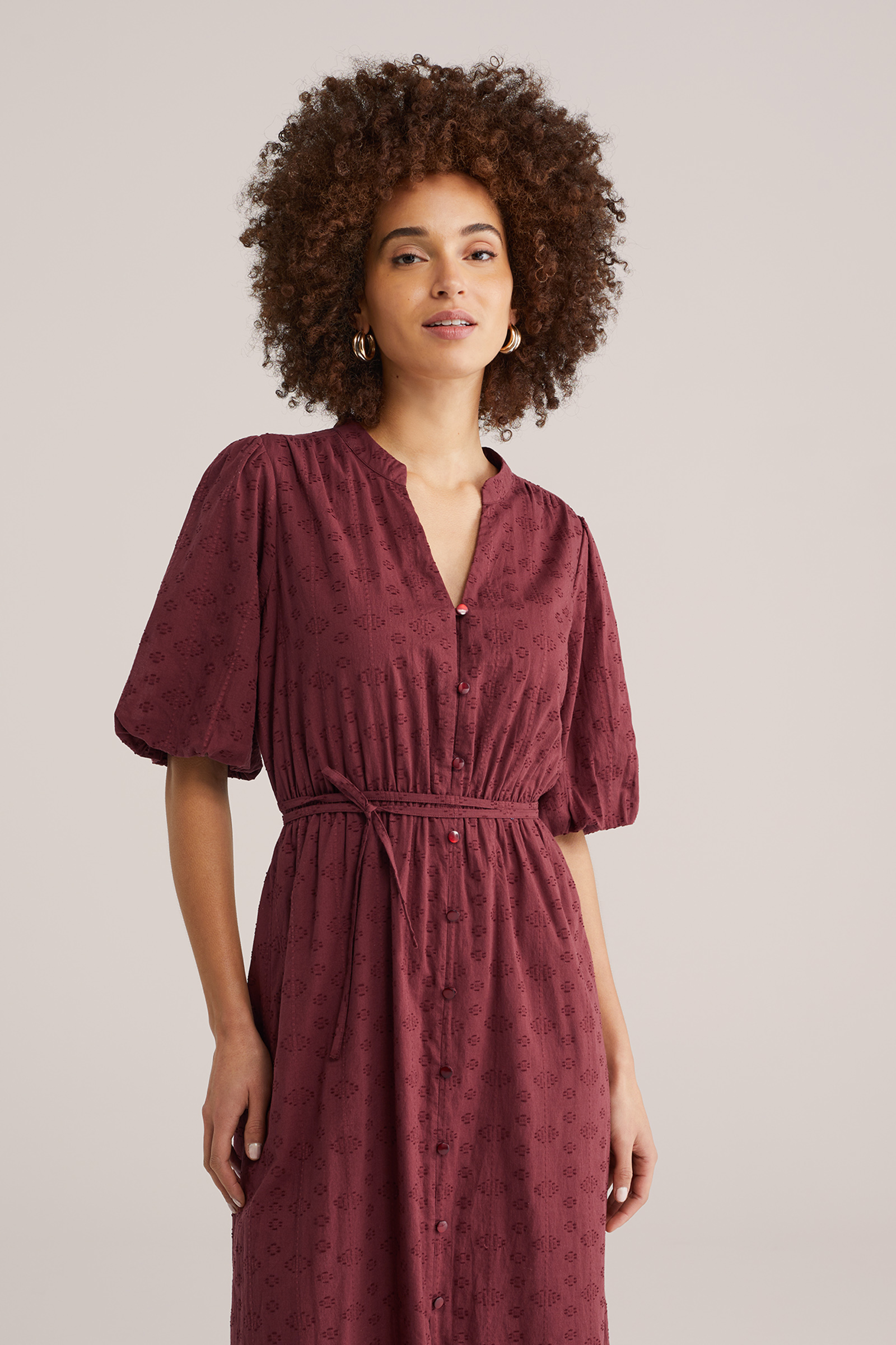 Dames midi jurk met structuur