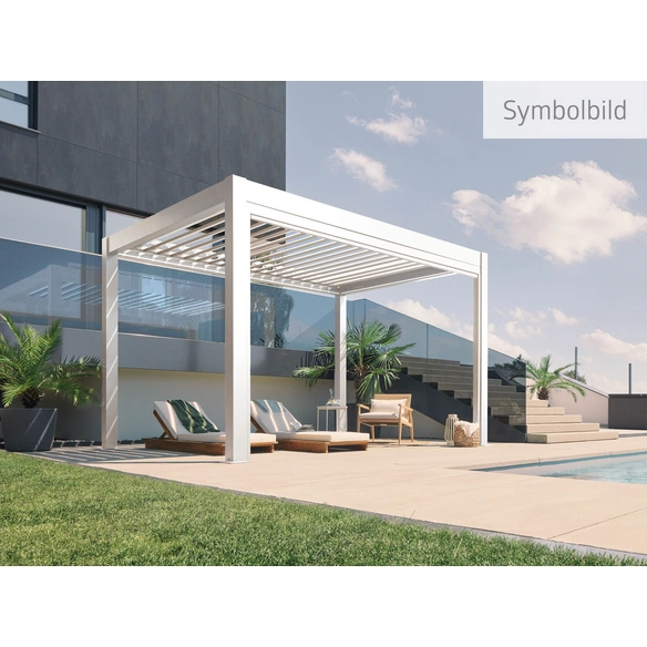 Pergola »Gr. 4x3,5«, BxHxT: 404,5 x 264 x 367,5 cm, weiß/silber-metallic