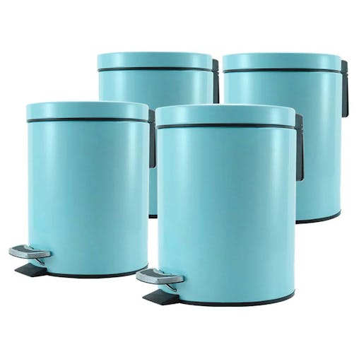 SOGA 4X Stainless Steel Pedal Bin Blue 7L