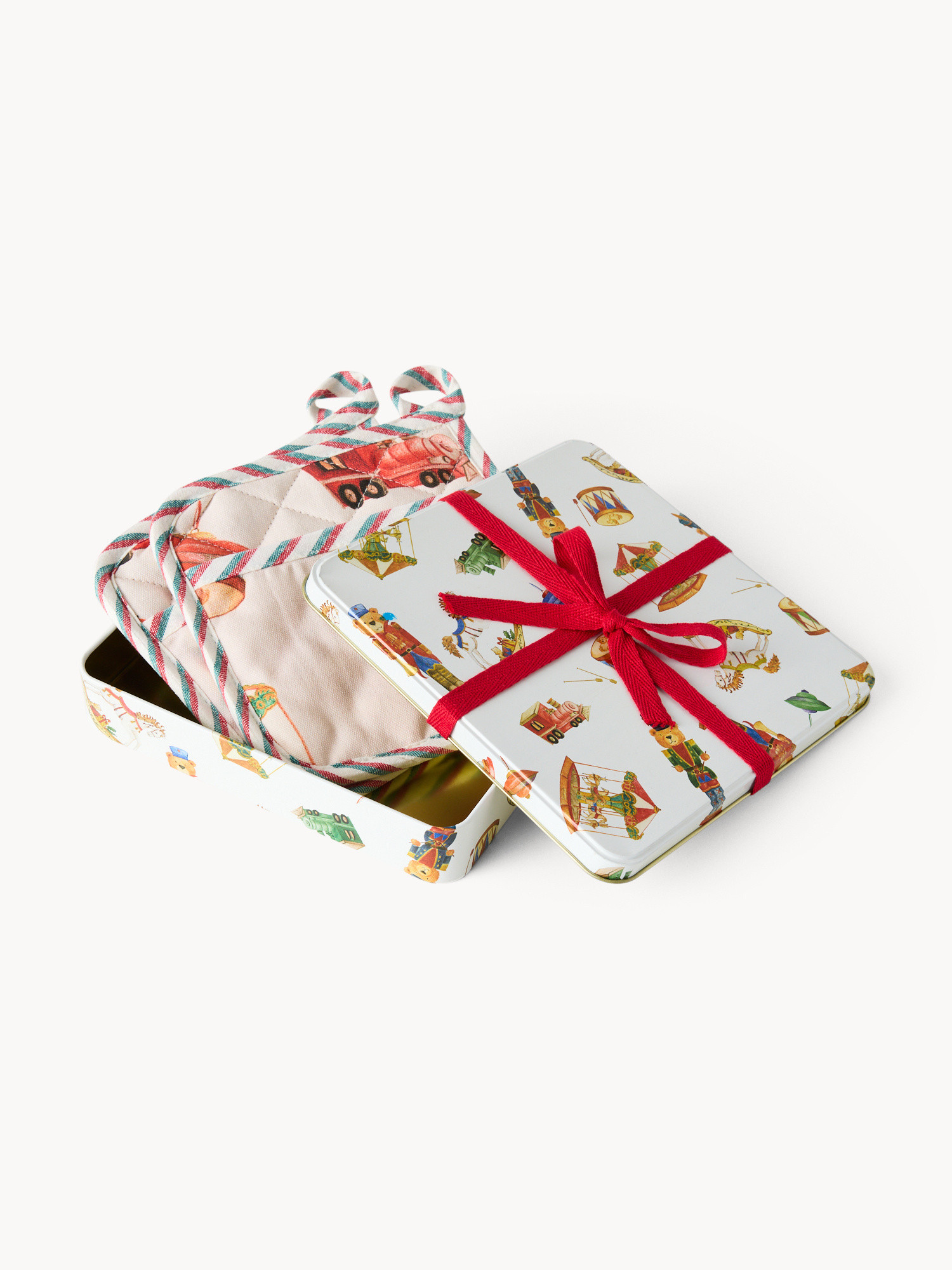 Scatola di latta regalo con set di 2 presine