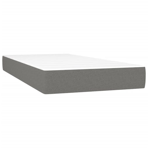 NNEVL Box Spring Bed with Mattress Dark Grey 100x200 cm Fabric