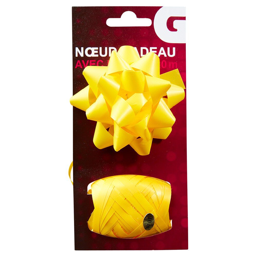Ensemble noeud et ruban bolduc jaune