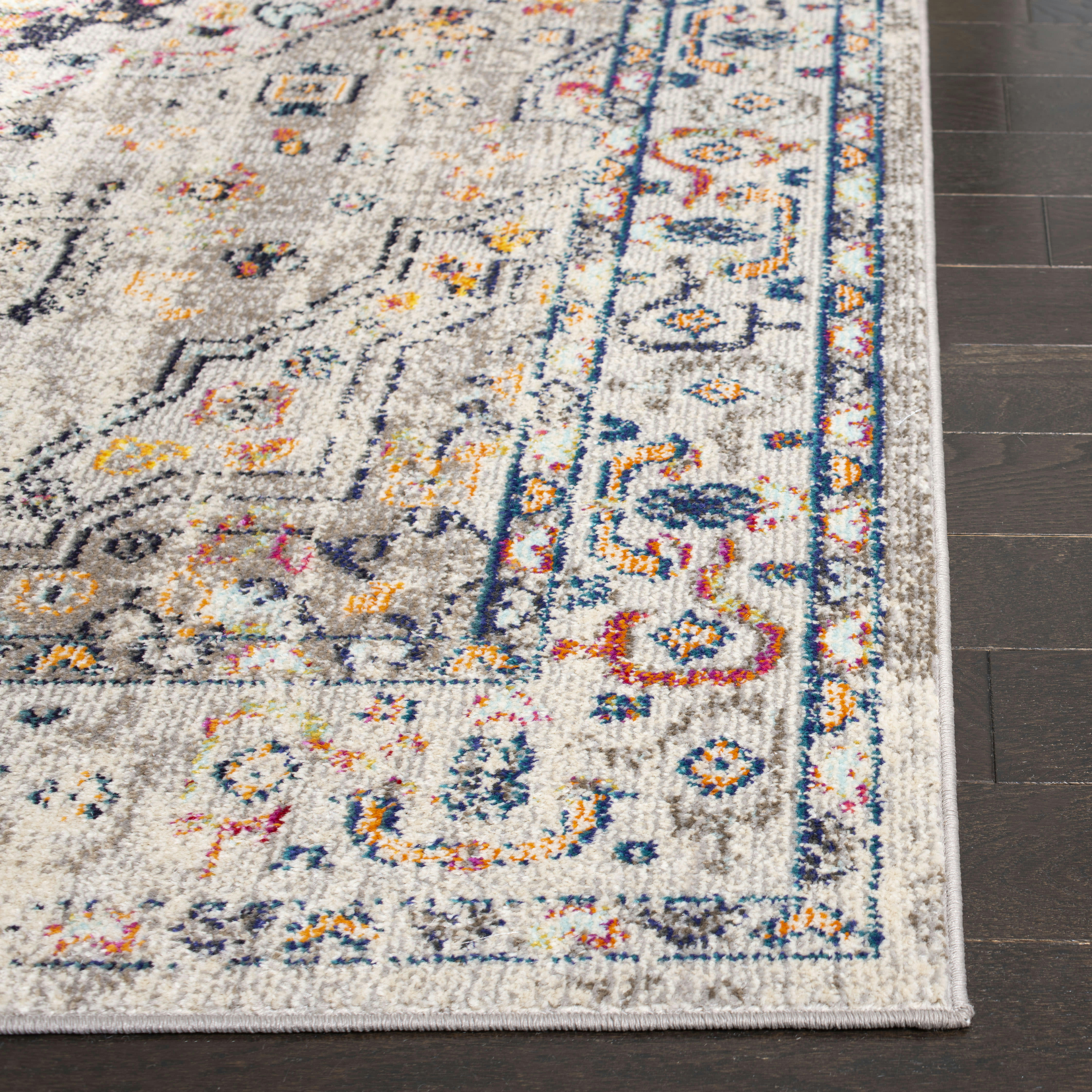 MADISON - Tapis de salon interieur en gris & bleu, 122 x 183 cm