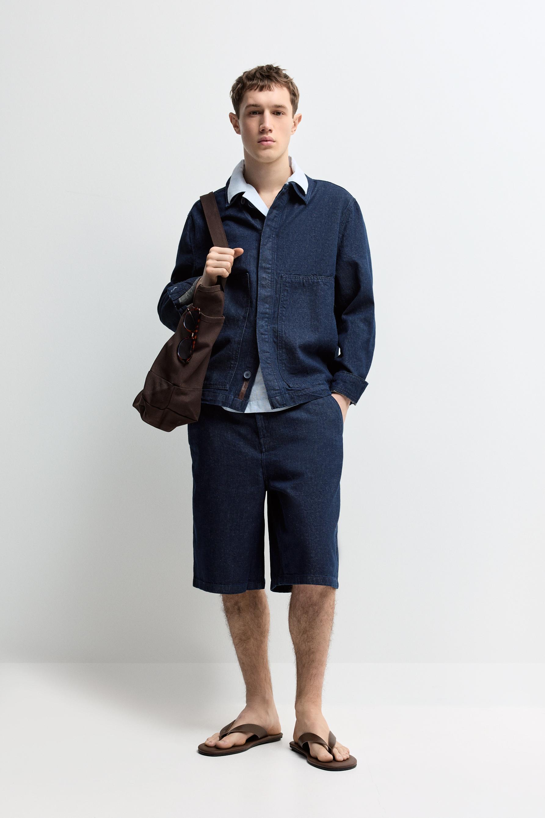 Chaqueta denim con lino Lefties Edition