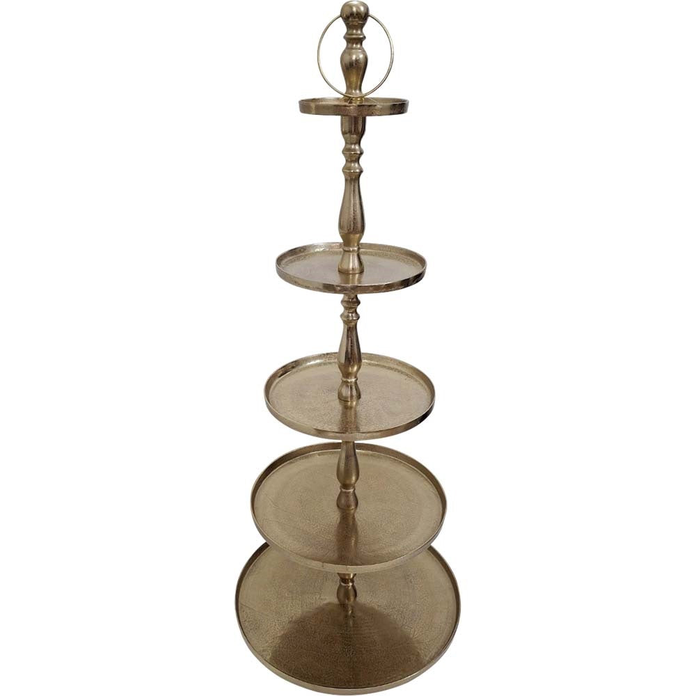 Lesli Living etagère Brush - goud - Ø61x140cm