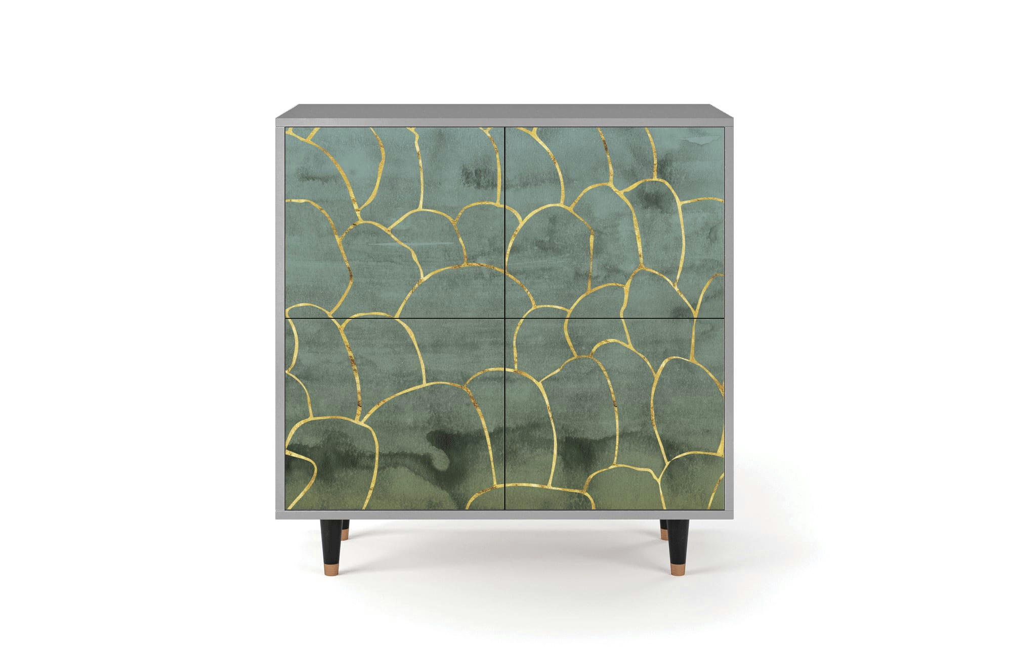 MAGNIFICENT WATER LILY - Buffet  bleu-vert 4 portes L 94 cm