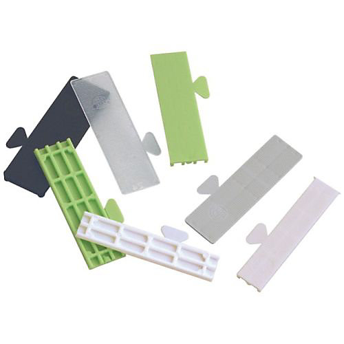Cale de vitrage 22 mm x 80 mm x 2 mm gris, patte repliable D22802B