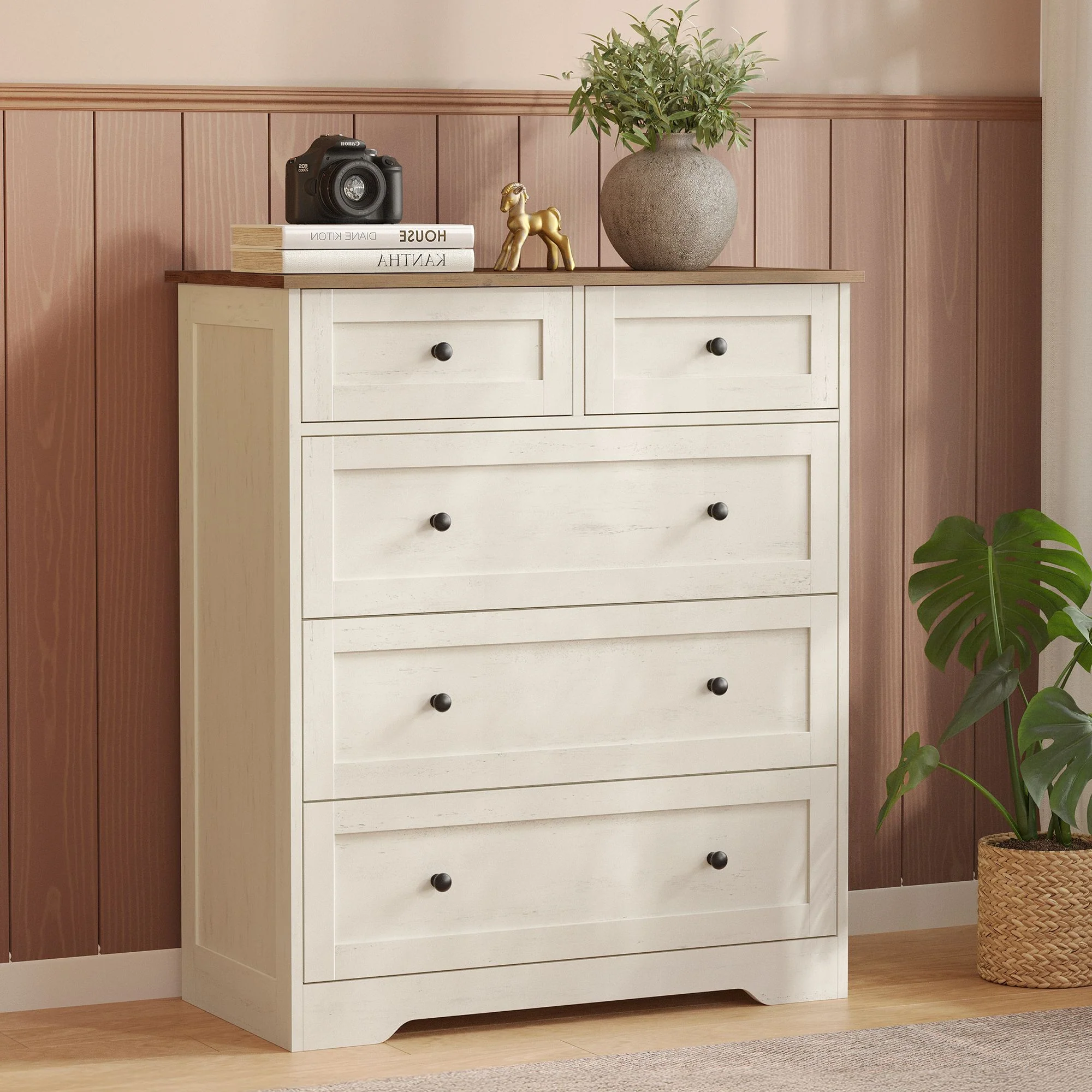 Commode de chambre avec tiroirs style cottage