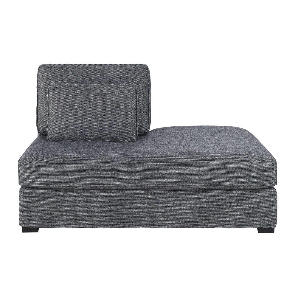 Milano - Méridienne droite pour canapé modulable gris foncé chiné