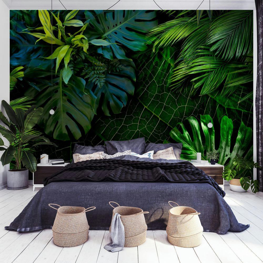- Papier peint panoramique jungle sombre 250x175 cm