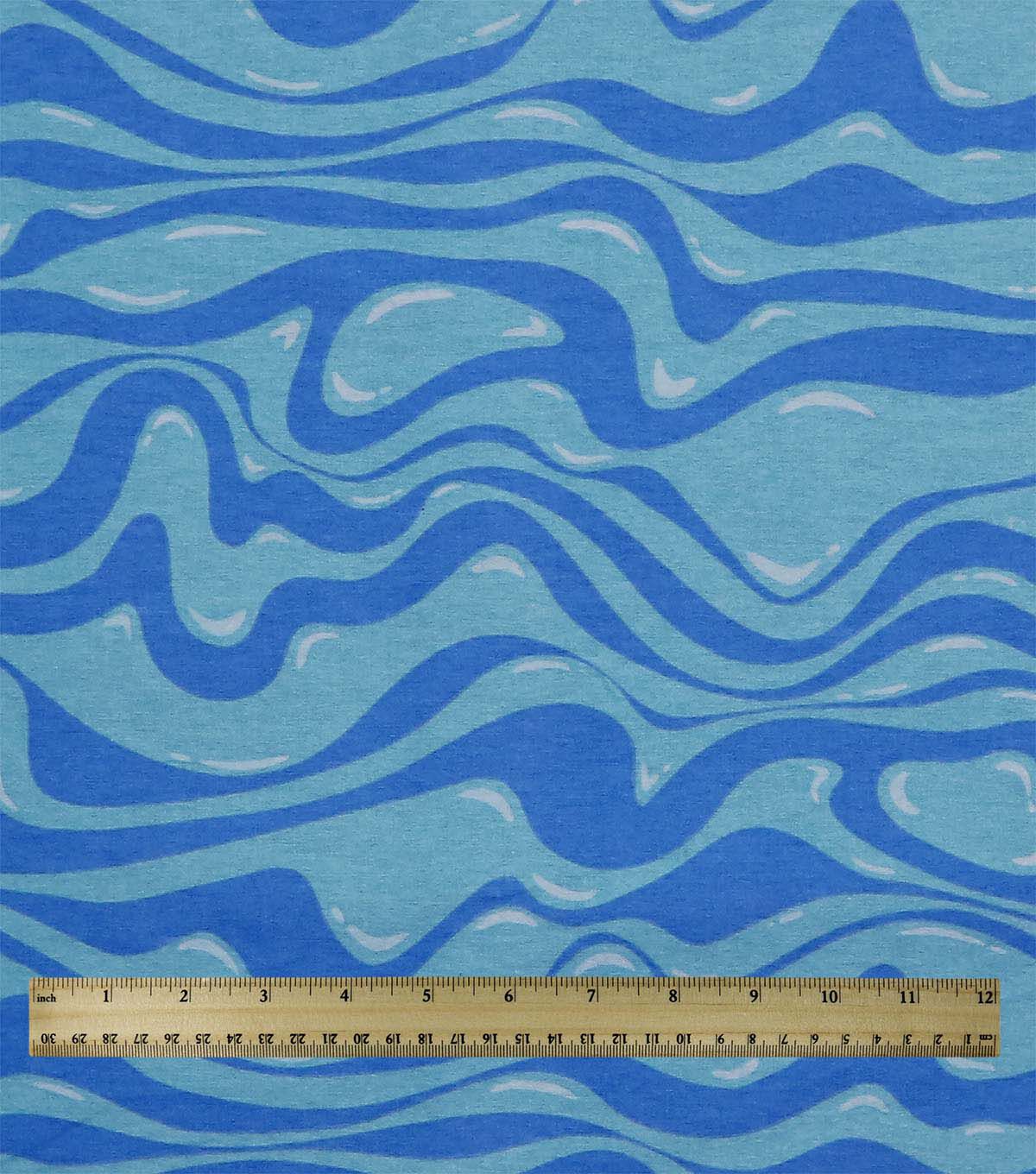 Blue Abstract Waves Super Snuggle Flannel Fabric