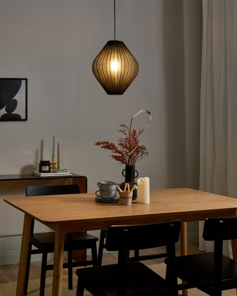 Lampa wisząca materiałowy klosz czarna