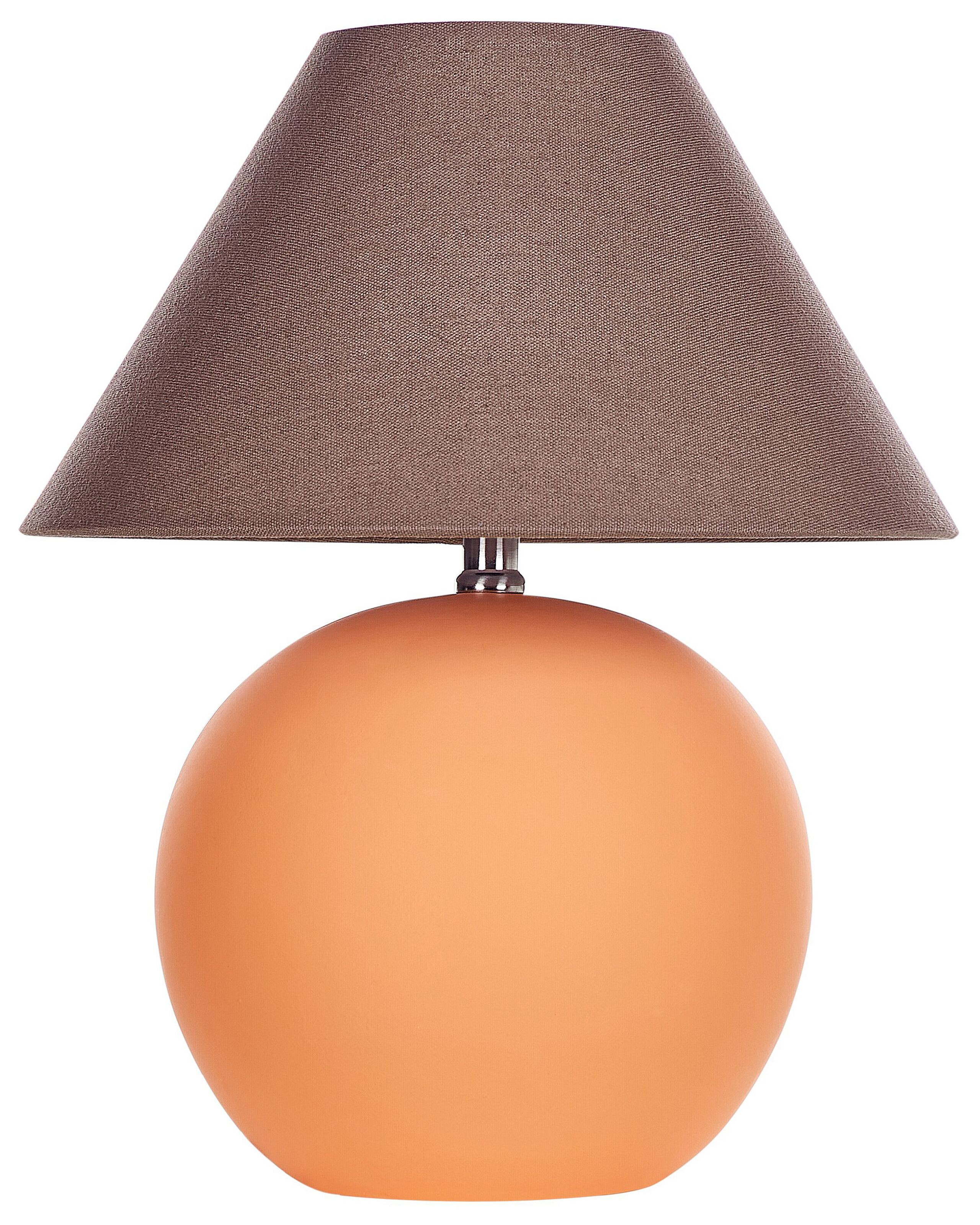 Lampa stołowa nocna ceramiczna 41 cm pomarańczowa