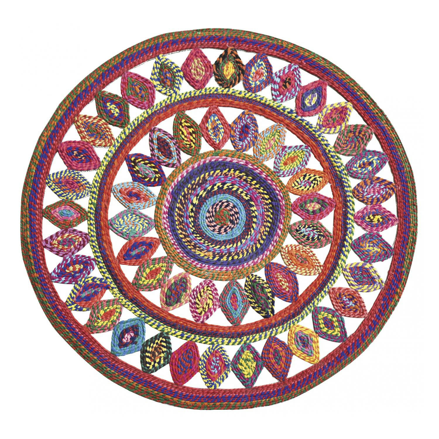 BOWEY - Tapis  en coton multicolore diameter 90