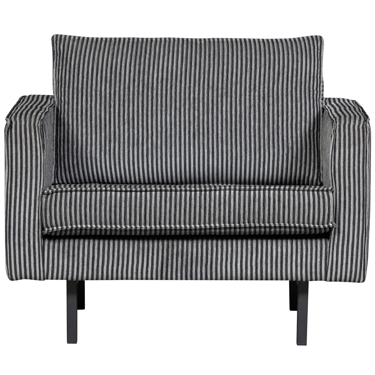 WOOOD fauteuil Rodeo - Streep - Zwart/Grijs - 85x105x86 cm