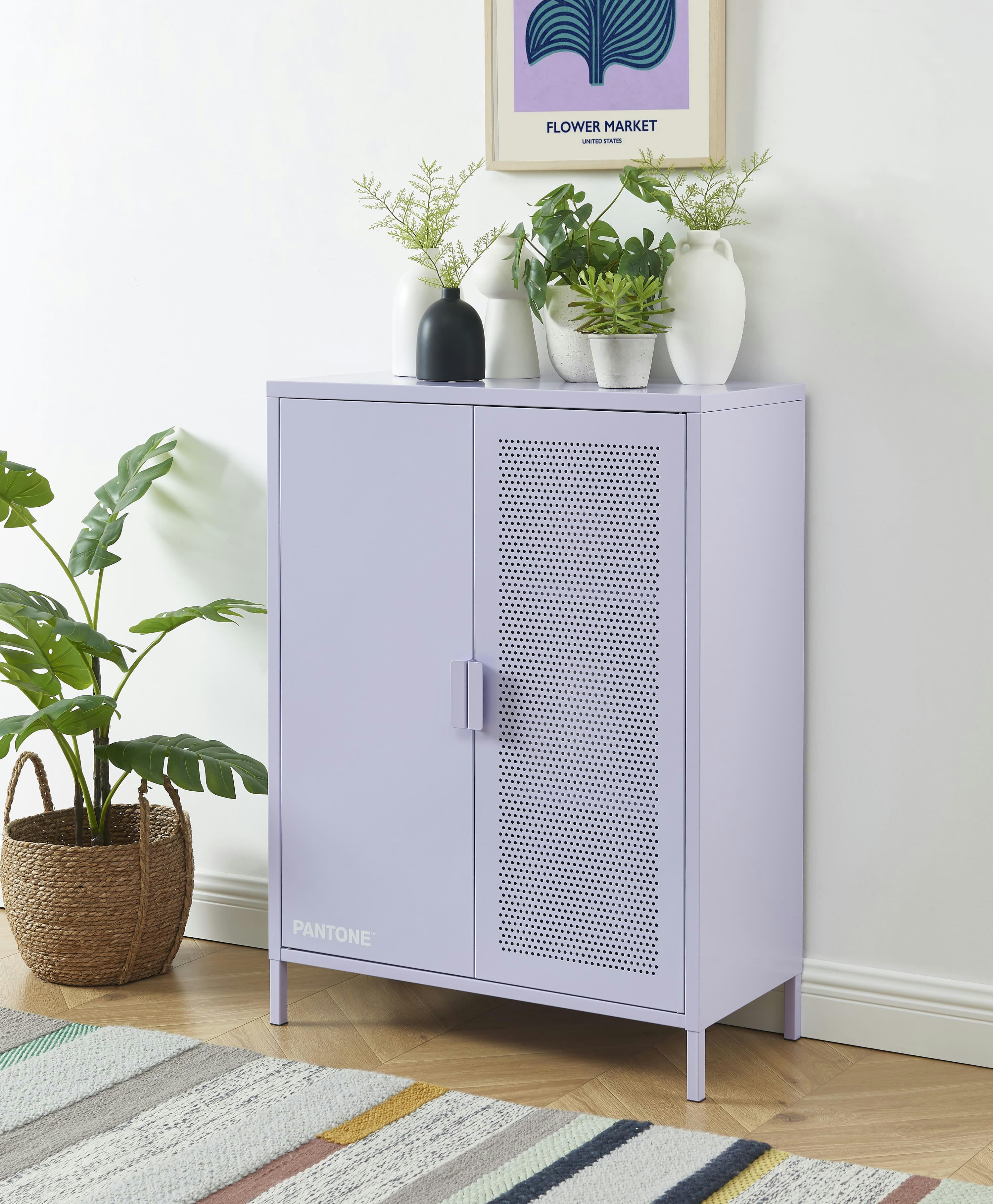 PANTONE - Buffet  métal lilas h100cm