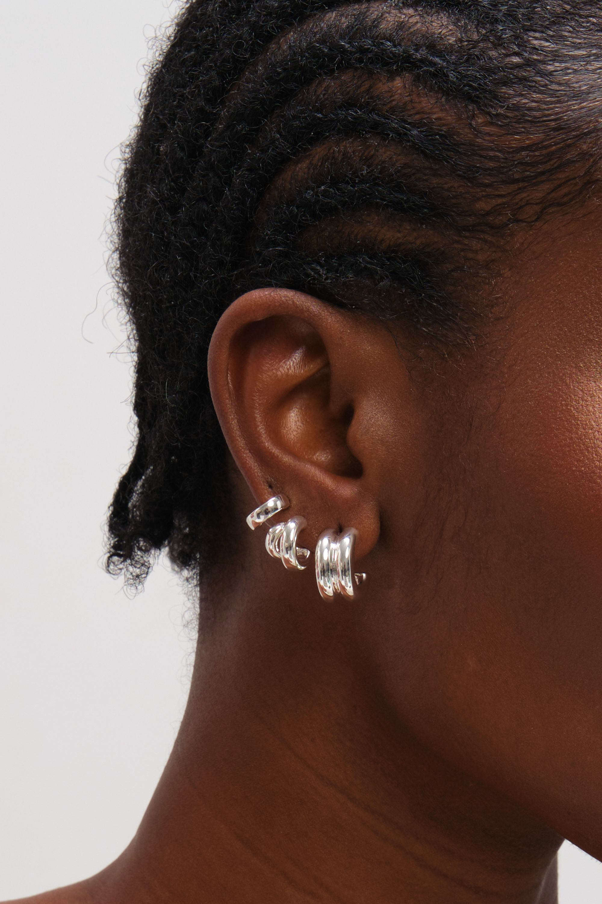 Mood Silver Plated Hoops - Pack of 3