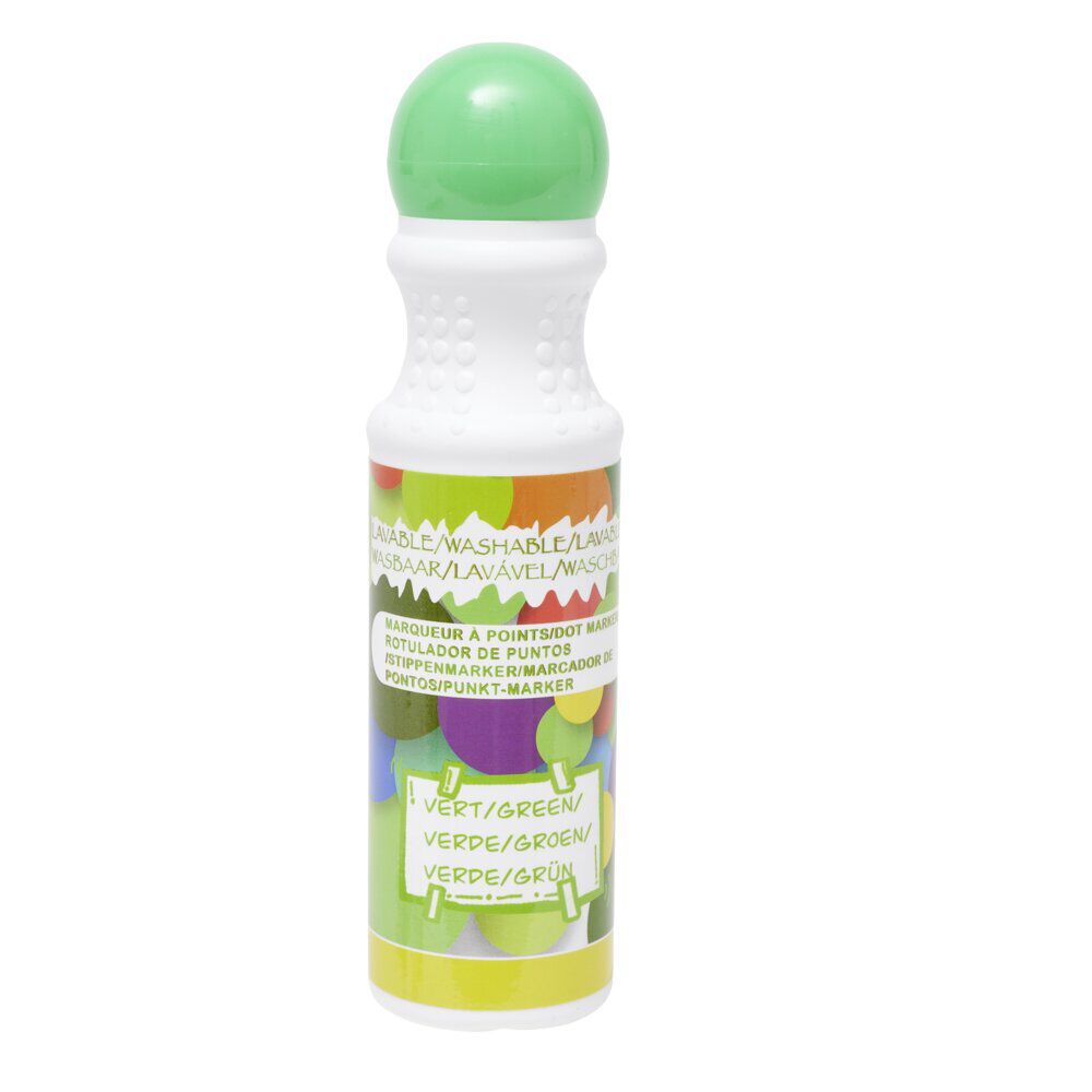Marqueur tampon à point lavable x2 vert et bleu L13cm