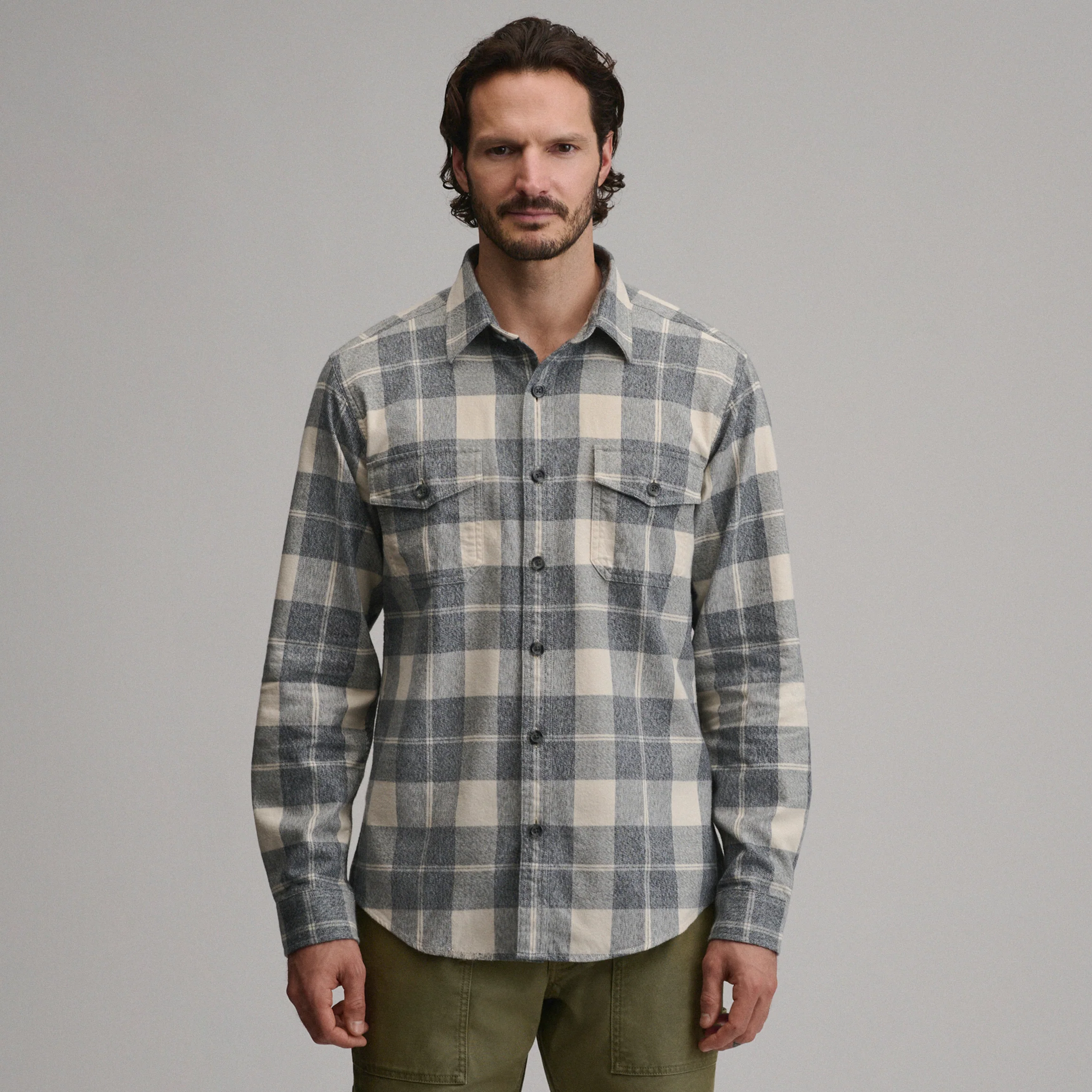 Men's Long-Sleeve Eddie's Cabin Shirt - Jaspe Flannel