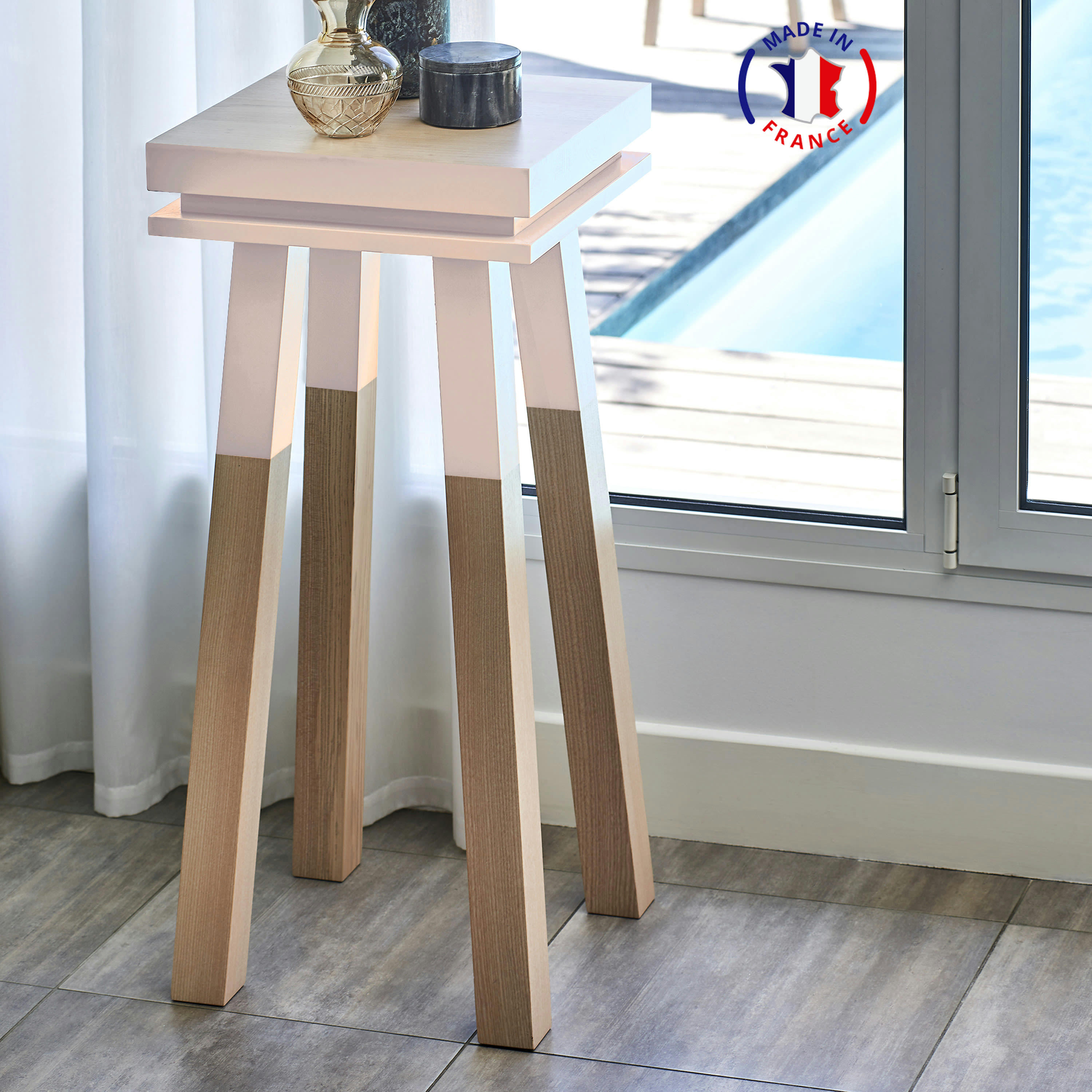 EGEE - Stèle Guéridon plateau 40 cm, 100%  frêne massif