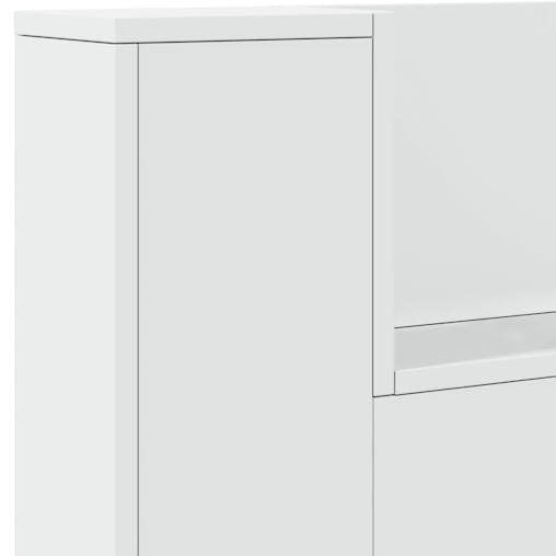 NNEVL Headboard Cabinet with LED White 220x16.5x103.5 cm