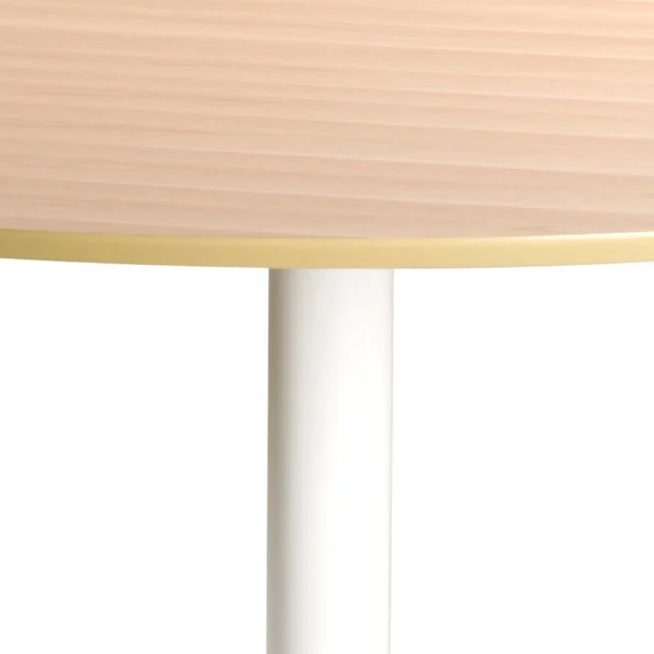 OKRĄGŁY STÓŁ Ibiza 110 cm dębowy fornir biała podstawa