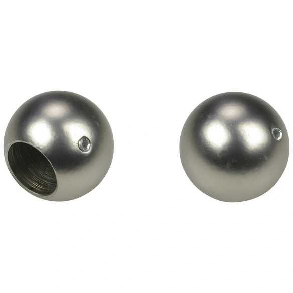 Endstück, Bologna, Kugel, 16 mm, 2 Stück, Silber