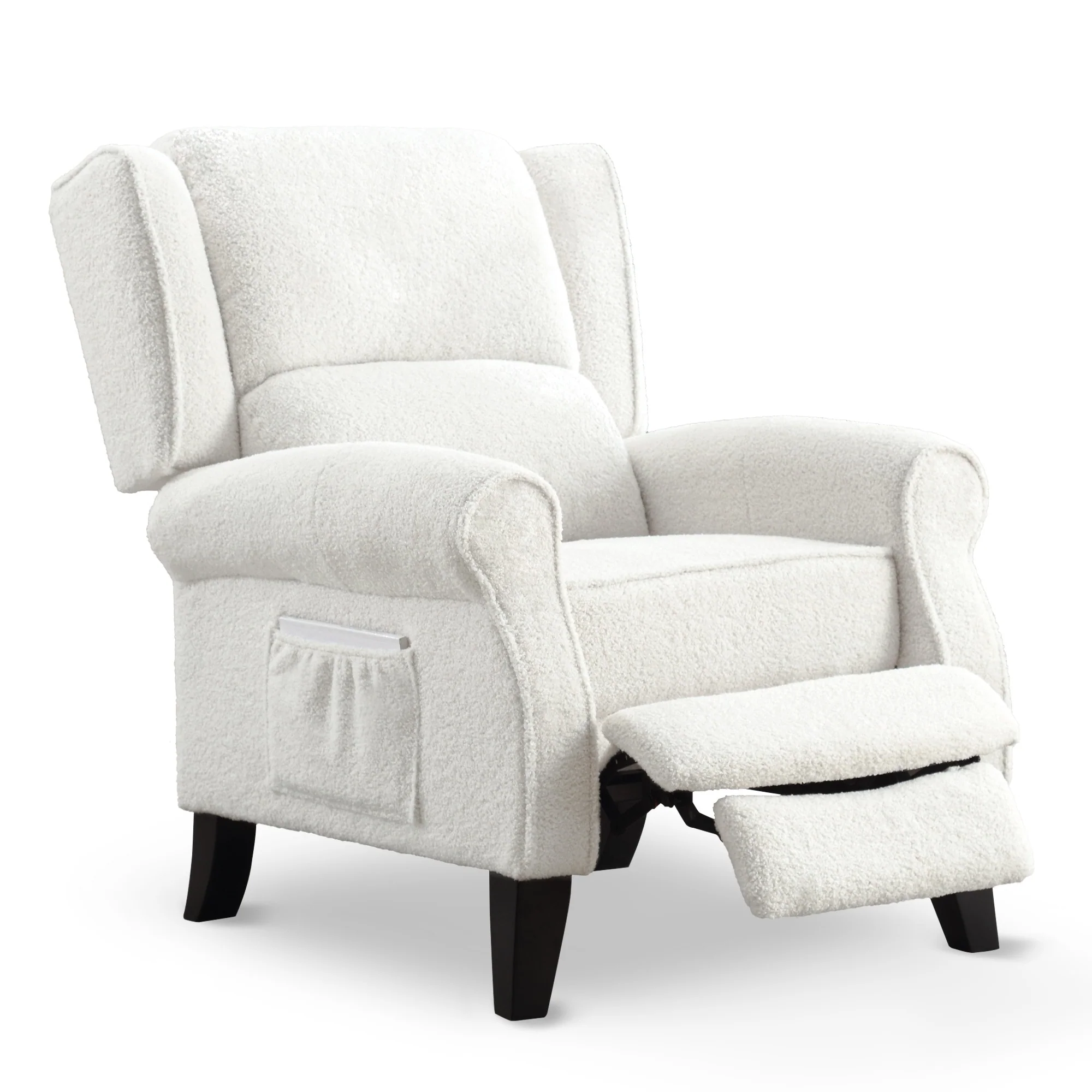 HOMYKA Polyested Upholstered Pushback Recliner Accent Chair Wingback Armchair