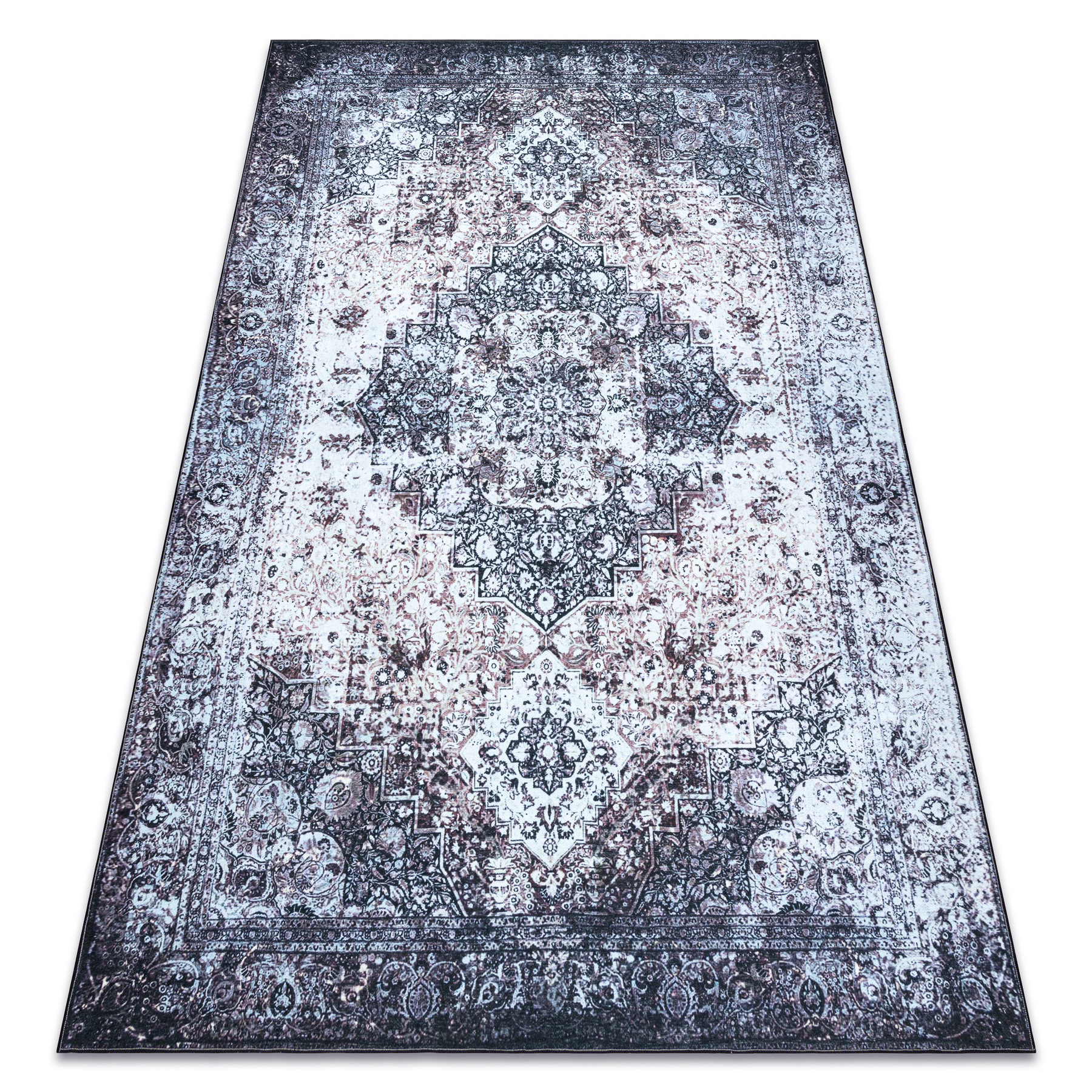 Dywan ANTIKA ancret washedstone, nowoczesny ornament, do prania 160x220 cm
