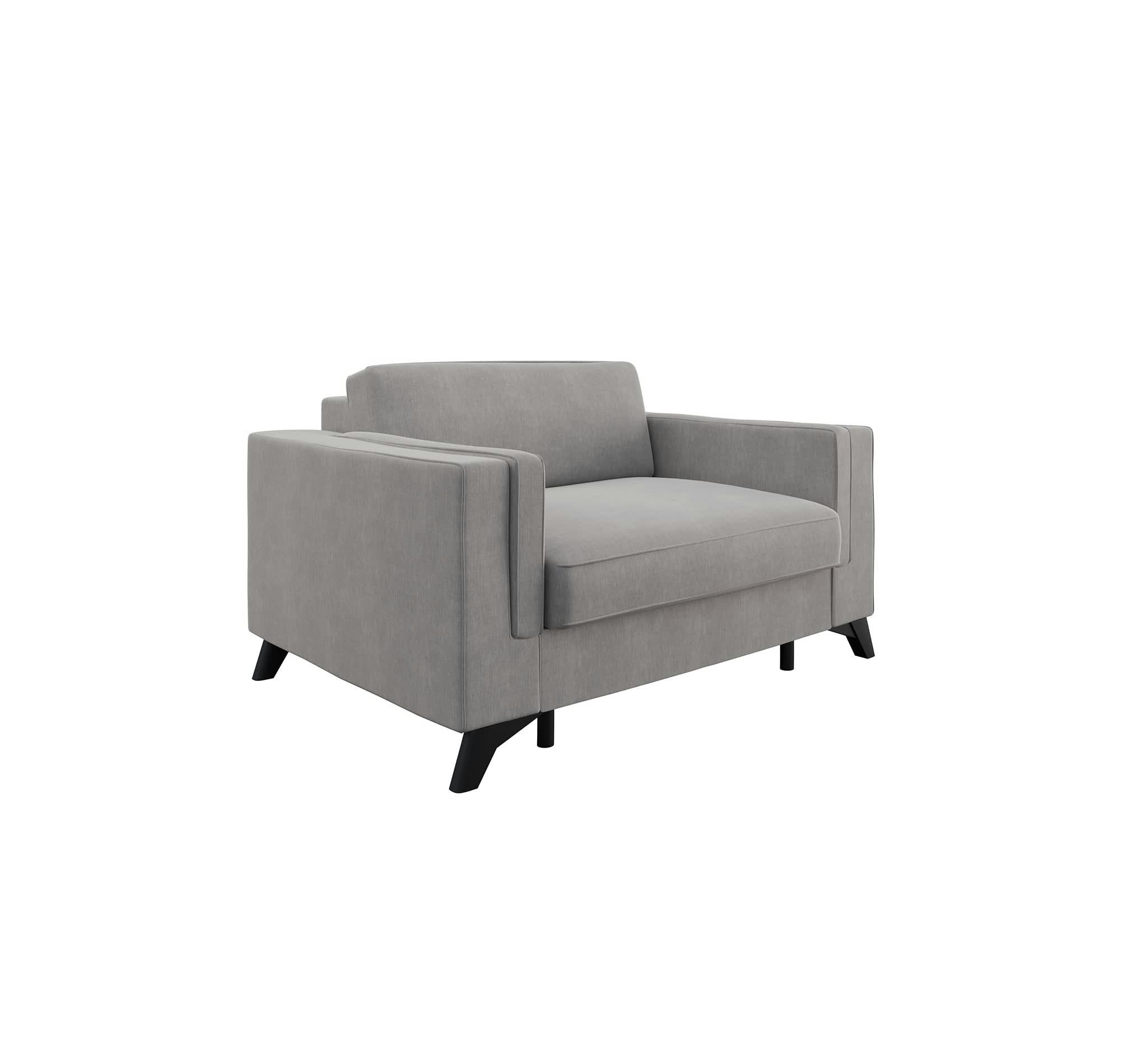 TOVA - Love seat convertible matelas velours gris clair 80cm