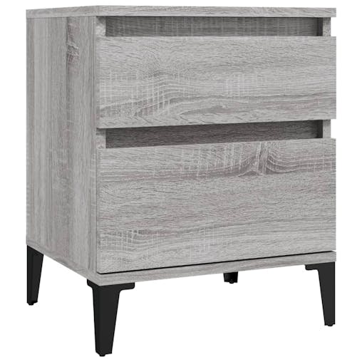 NNEVL Bedside Cabinets 2 pcs Grey Sonoma 40x35x50 cm