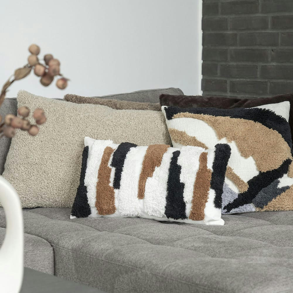 TAVIRA - Coussin en bouclette 45x60cm sable