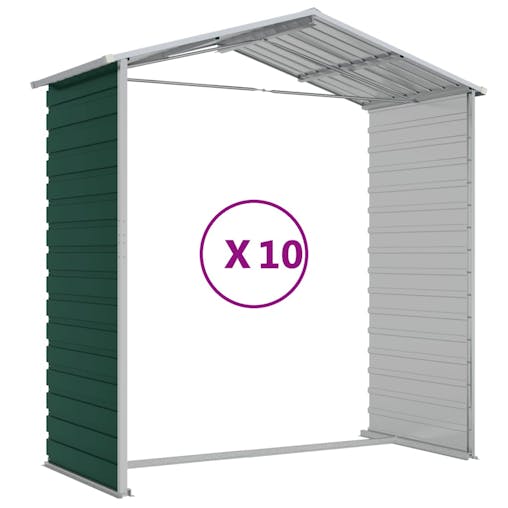 NNEVL Garden Shed Green 191x895x198 cm Galvanised Steel