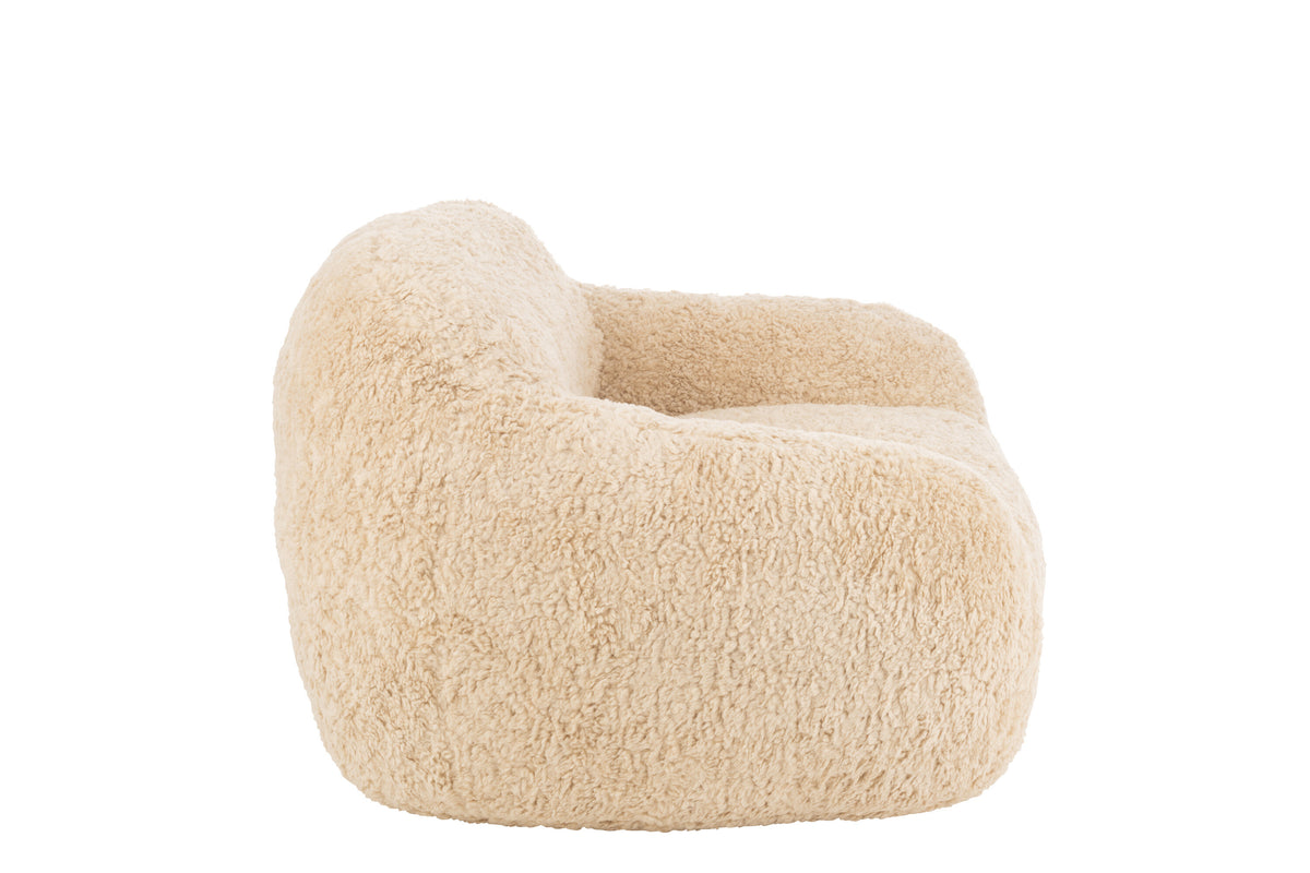 J-Line sofa Shearl - polyester creme small