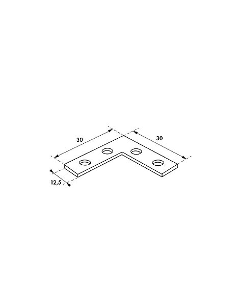 Equerre de fenêtre pour porte, 30x30x12,5mm, bouts carrés, acier zingué - THIRARD