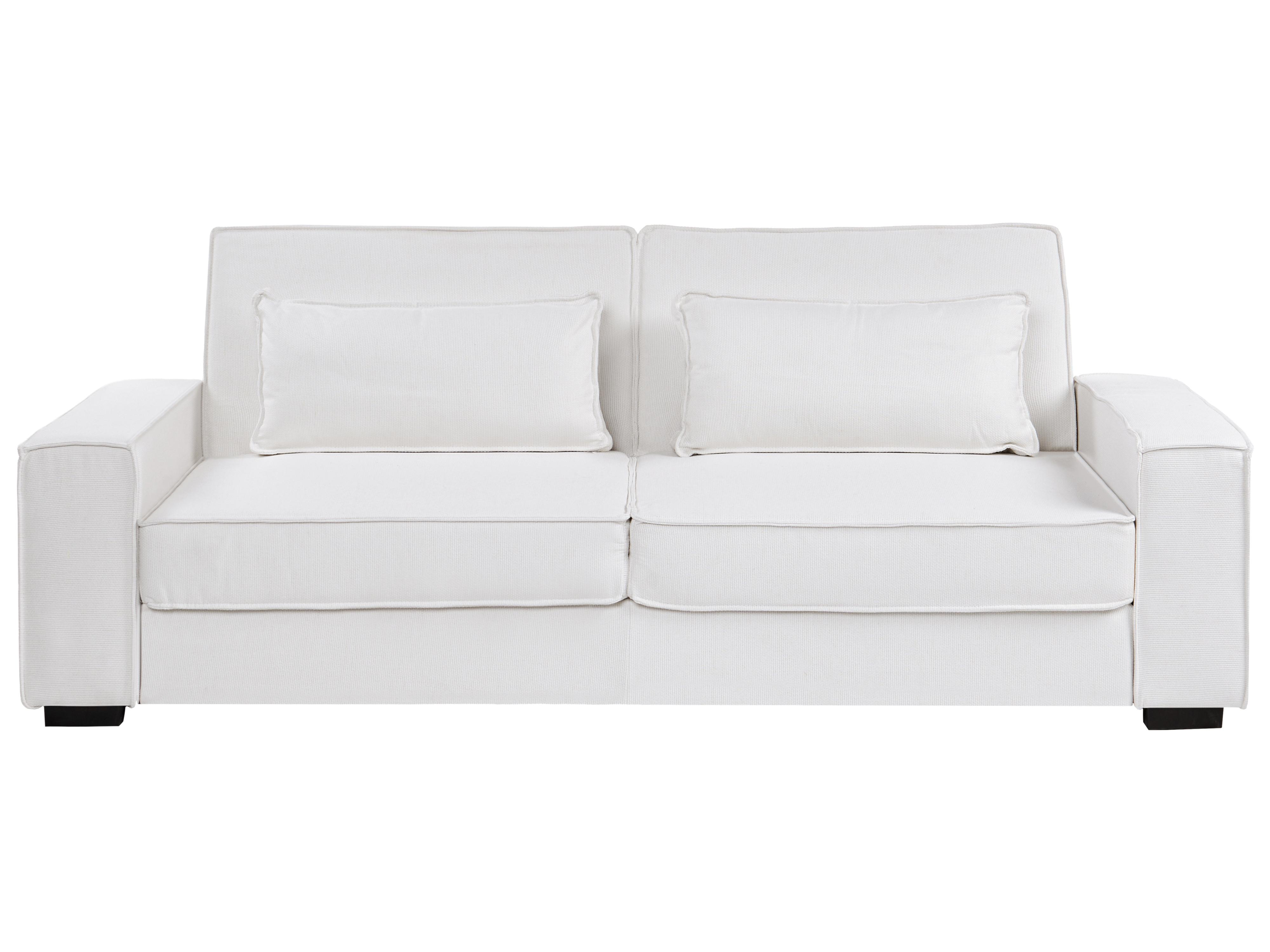 Sofa Bed 3 Seater AROLE Fabric White