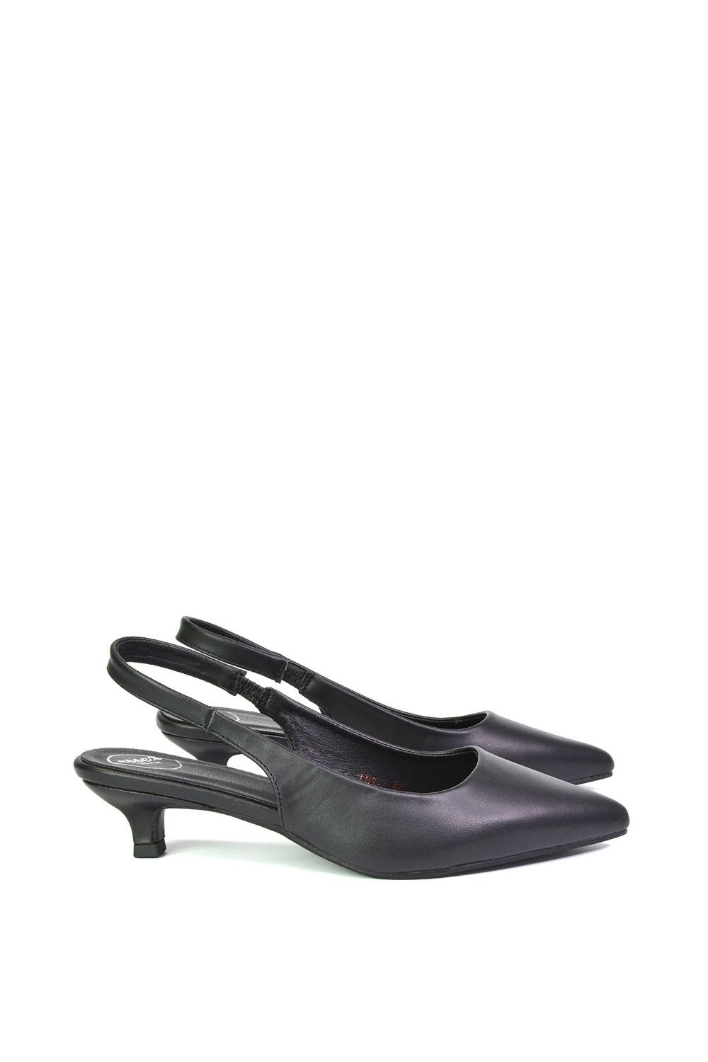 XY London Avalone' Pointed Toe Sling Back Kitten Heel Sandals
