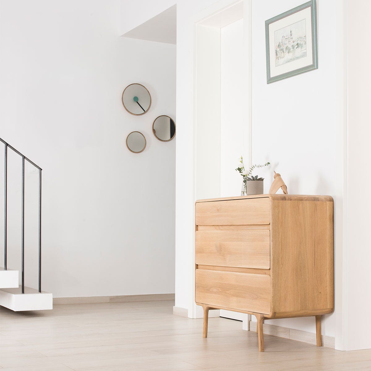 Gazzda Fawn Drawer Eikenhouten Ladekast - Whitewash