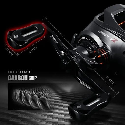 NNEOBA Baitcasting 9KG Drag Reel Dual Bearing System Right Hand Black