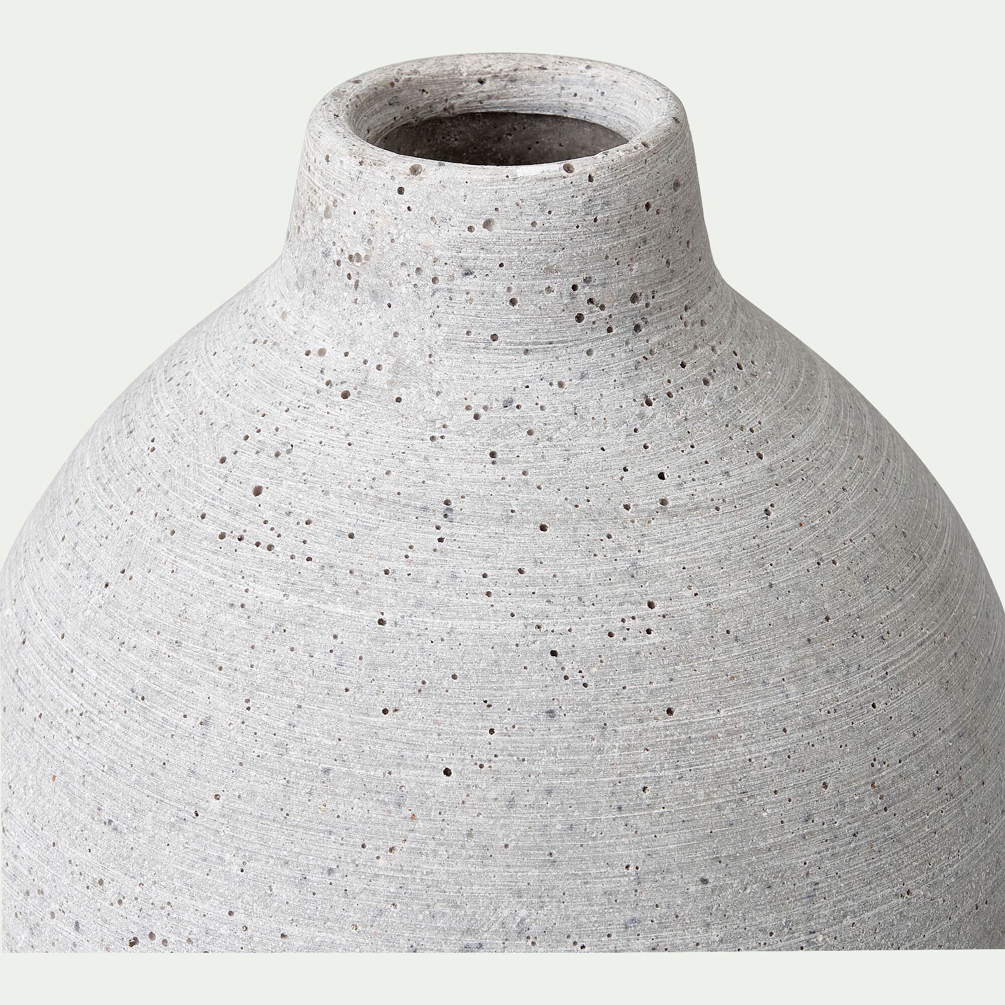 CALCIS - Vase boule en polystone effet béton H17cm - gris clair