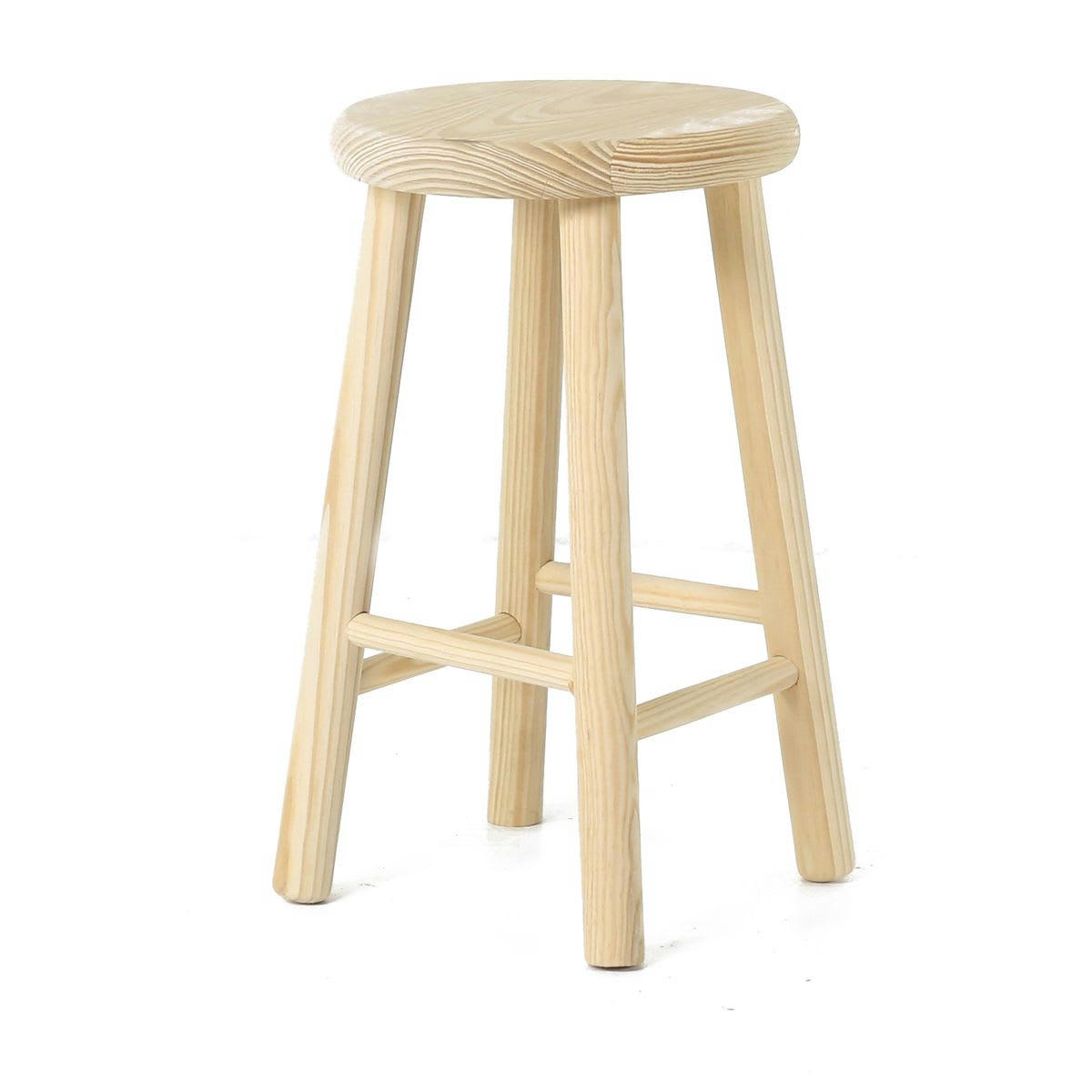 REGION - Tabouret rond en pin brut rustique