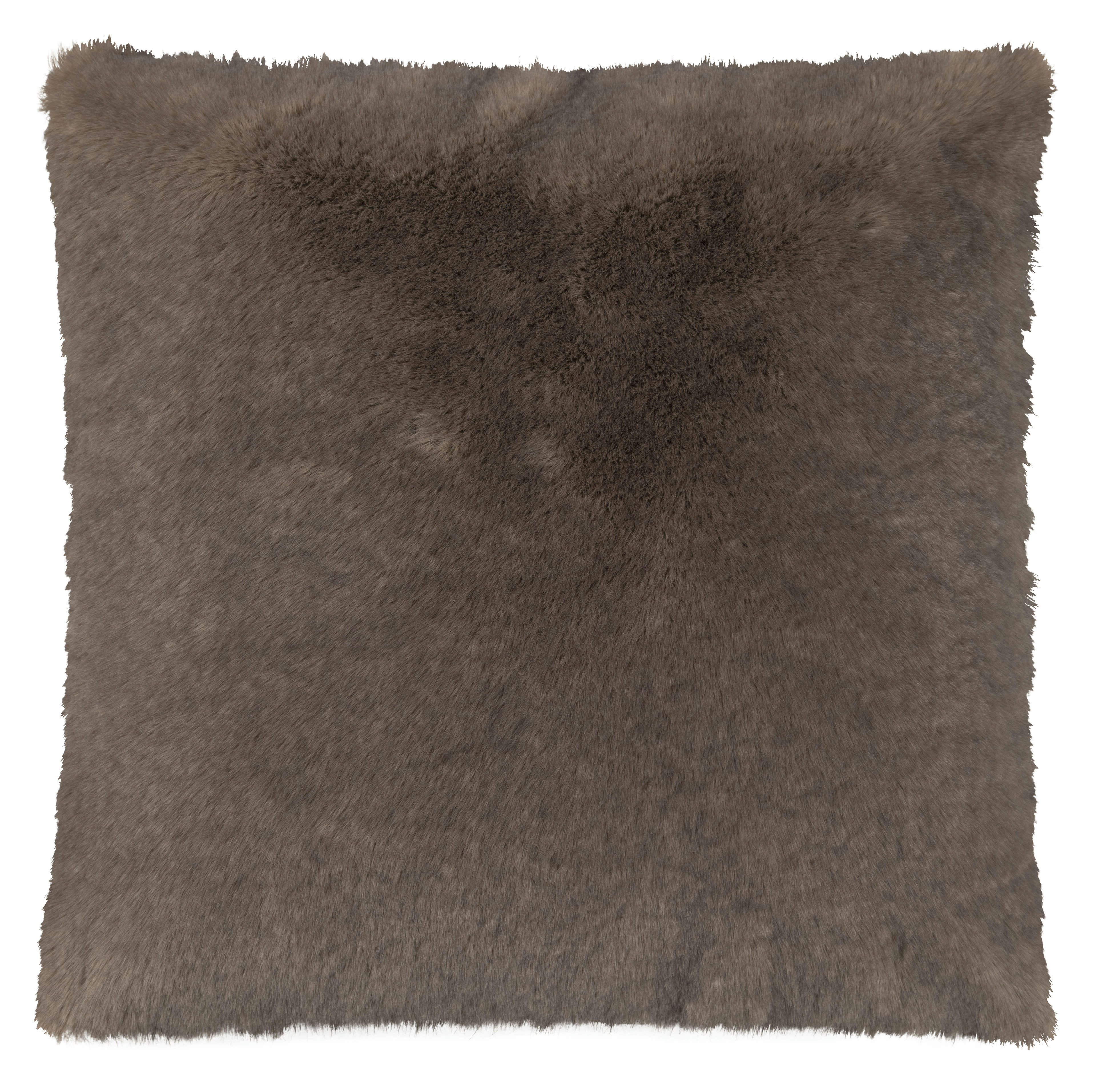 SKINS - Housse de coussin fausse fourrure écureuil gris brun 40x40