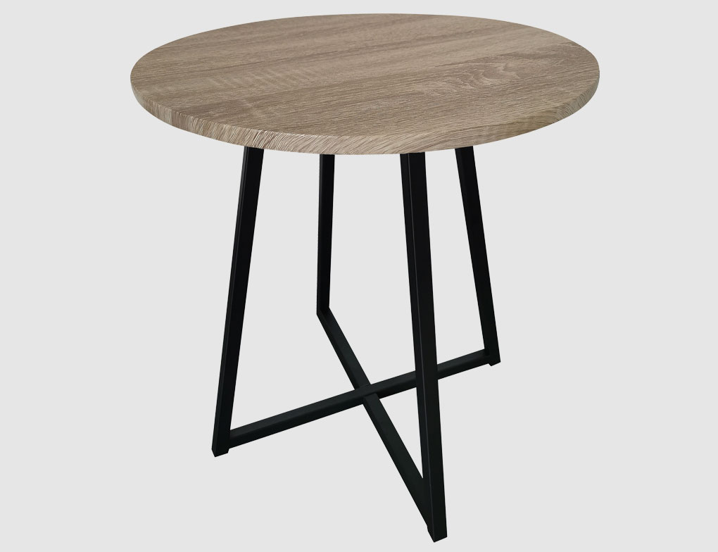 Beistelltisch rund Braun, Schwarz