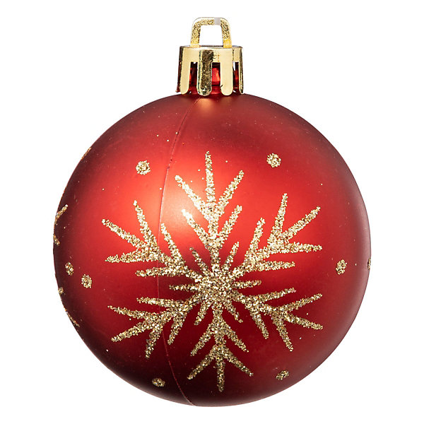 Boules de Noël Colorama de Noël lot de 25 en plastique recyclé D6cm rouge blanc - Atmosphera
