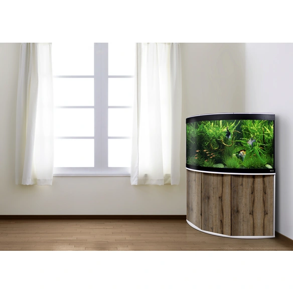 Aquariumkombination »Venezia«, BxHxL: 122 x 135 x 122 cm, Floatglas, weiß/castle oak