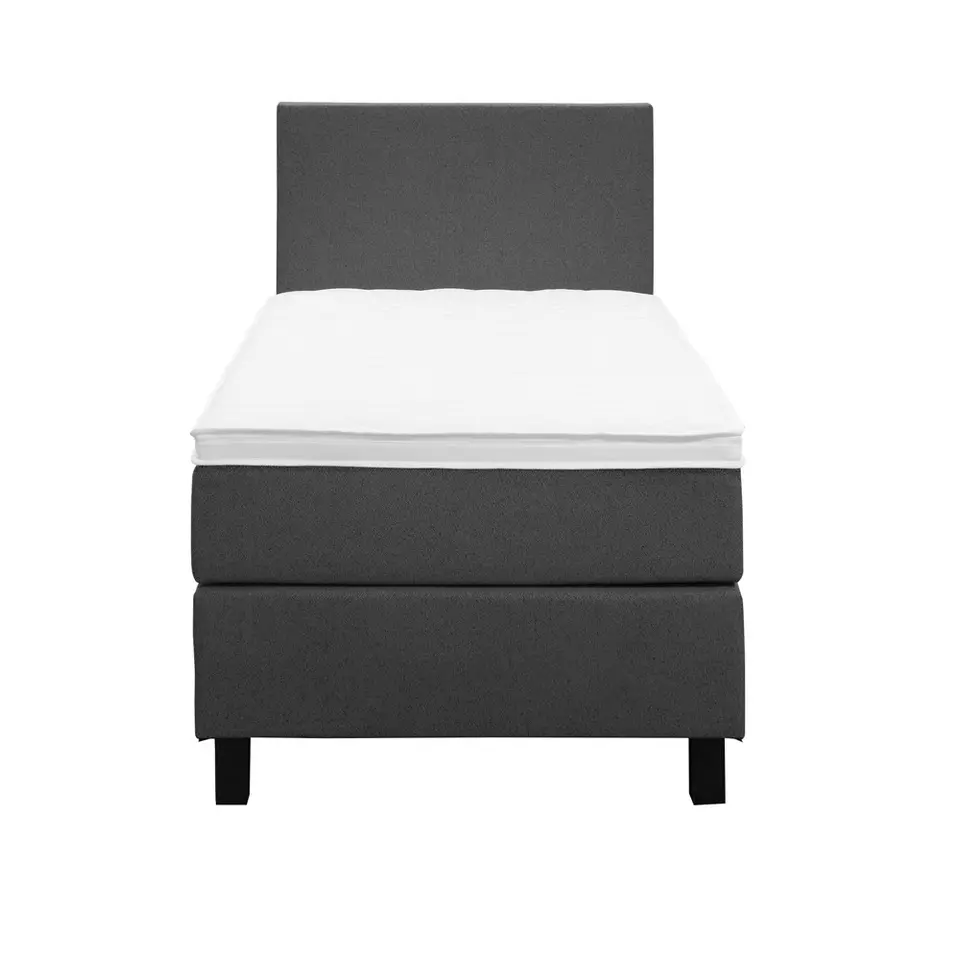 Boxspring Liv egaal - antraciet - 90x200 cm - vierkante poot
