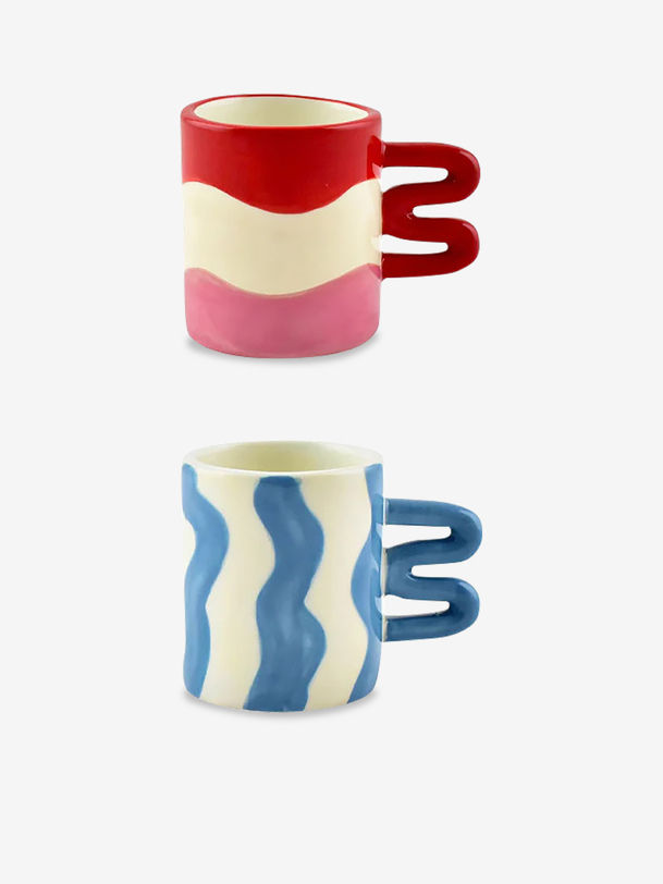 Set de 2 tasses espresso aurora - que rico / optiplast bleu